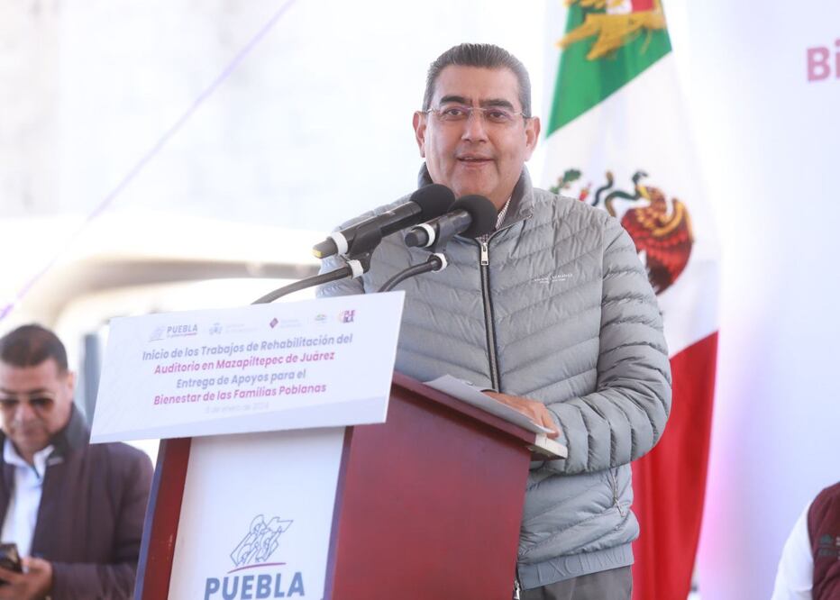 Sergio Salomón estuvo en el municipio de Soltepec este sábado | Foto: Gobierno del estado