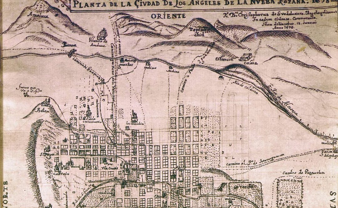 Este mapa es el más antiguo de Puebla | Foto: Facebook Gustavo Velarde Tritschler/Puebla Antigua