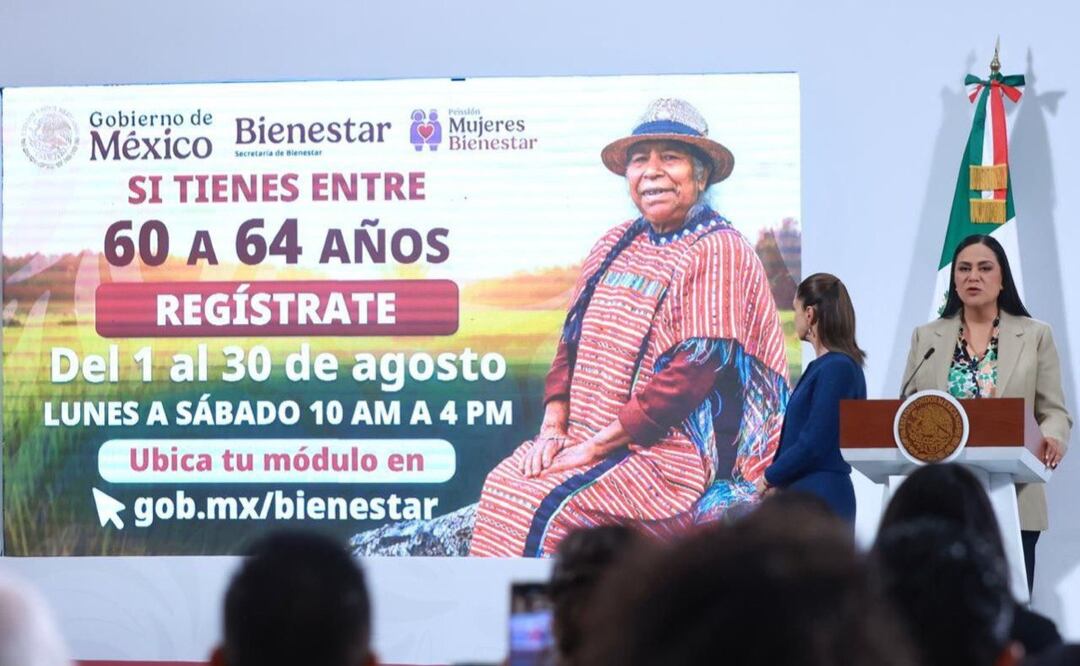 Las mujeres de 60 a 64 años ya podrán registrarse para obtener la Pensión Bienestar de 3 mil pesos | Foto: Secretaría de Bienestar