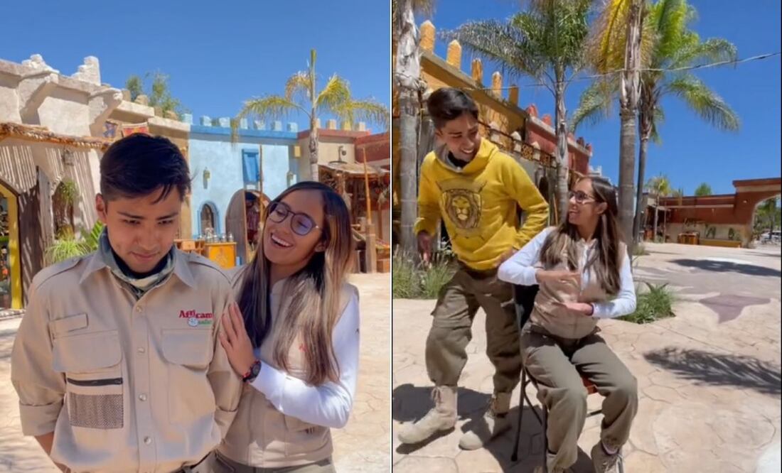 Los internautas aplaudieron la creatividad del personal de Africam Safari por subirse a la tendencia de Barbie y Ken en TikTok | Foto: Captura TikTok Africam Safari