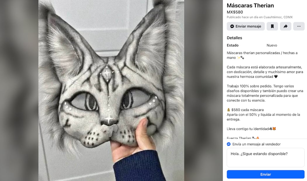 Foto: Facebook marketplace Máscaras Therian