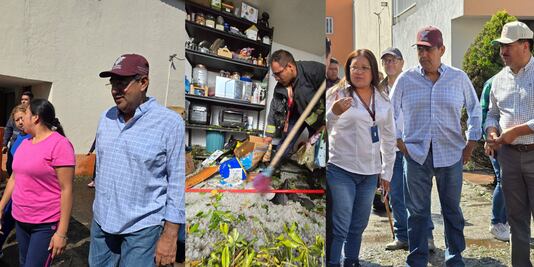 Gobierno de Puebla recorre zona afectada por lluvia y granizada en Puebla