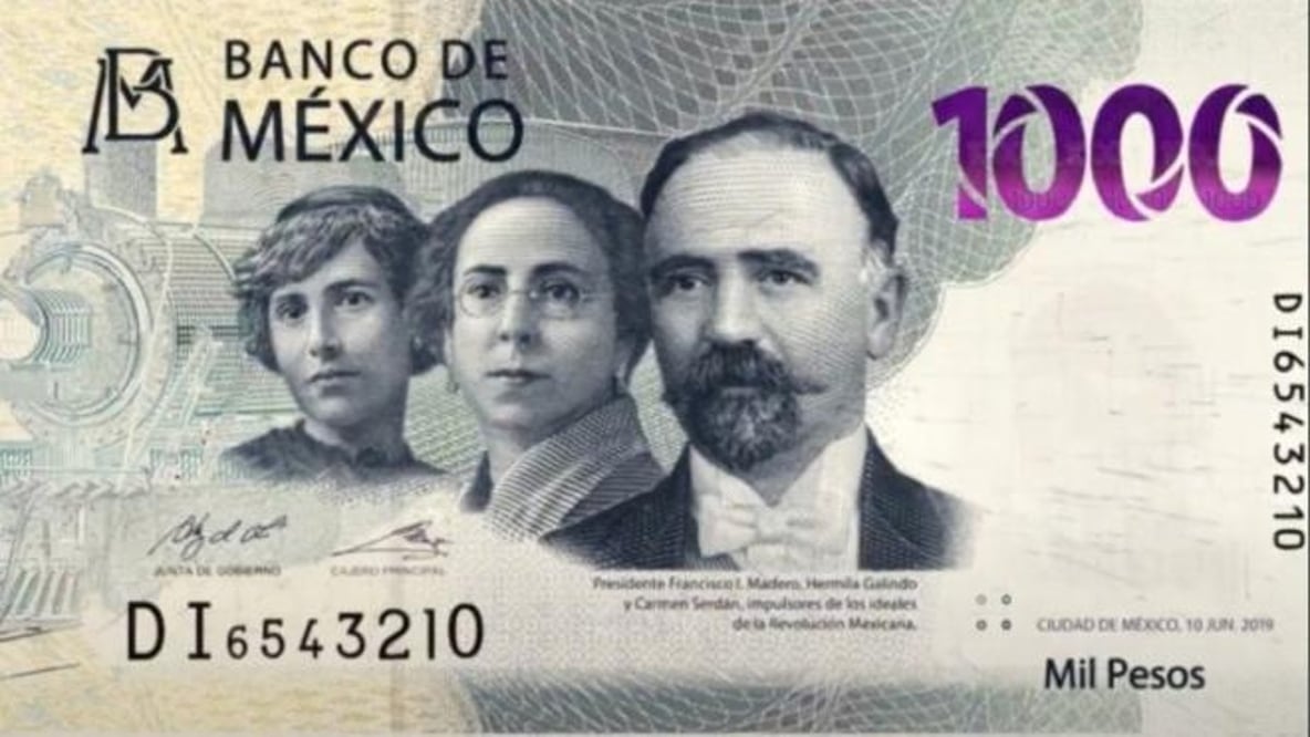 Carmen Serdán en el billete de mil pesos / Foto: Banxico