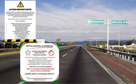 Anuncian bloqueos en autopista México-Puebla y otras vualidades el lunes 17 de febrero