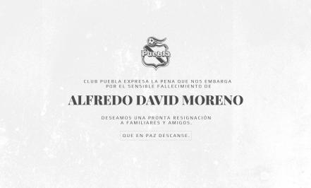 Club Puebla despide a Alfredo ‘Chango’ Moreno, quien falleciera sorpresivamente