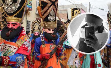 Madre migrante llora a su hijo muerto en el Carnaval de Huejotzingo