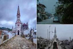 El cementerio más bonito de Puebla se cubre de neblina y parece de película