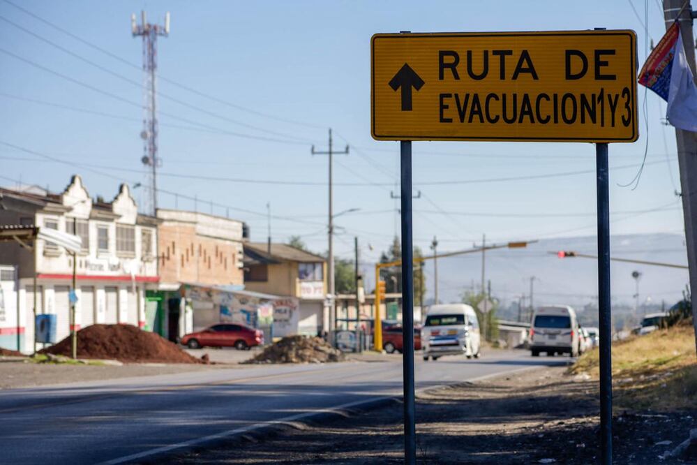 Ruta de evacuación en Puebla ante una erupción del Popocatépetl