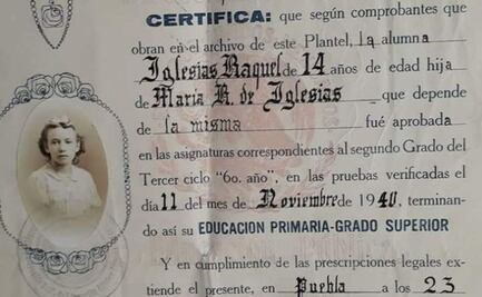 Así eran los antiguos certificados escolares en Puebla