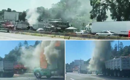 Disputa por obras de la autopista México-Puebla desata balacera y quema de camiones