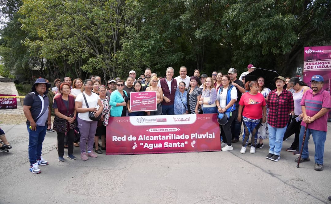 Arranca Pepe Chedraui construcción de Red de Alcantarillado Pluvial en Agua Santa | Foto: Ayuntamiento de Puebla.