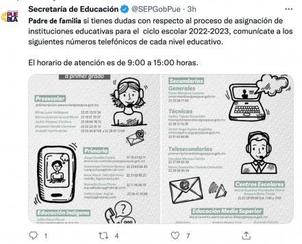 Preinscripciones Puebla 2022. SEP ofrece información vía telefónica o email