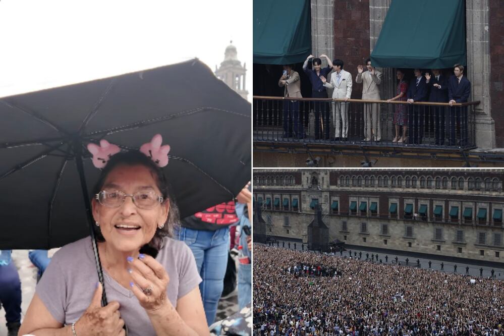 La abuelita ARMY llegó al Zócalo capitalino para esperar el saludo de la banda surcoreana | Foto: El Universal / El Universal Puebla