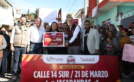 Encabeza Pepe Chedraui trabajos de rehabilitación vial en la Junta Auxiliar de San Jerónimo Caleras