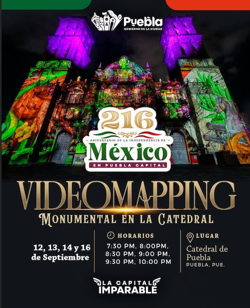 Invita Gobierno de Pepe Chedraui a disfrutar videomapping monumental por Fiestas Patrias | Foto: Gobierno de la Ciudad
