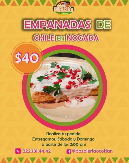 Surge la empanada de Chile en Nogada en Atlixco