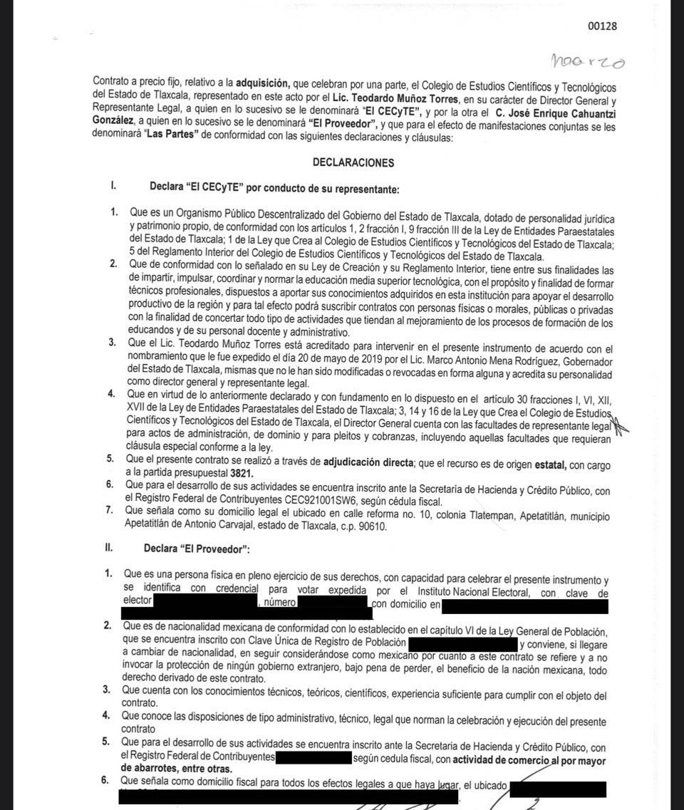 Foto: Contrato de la PNT