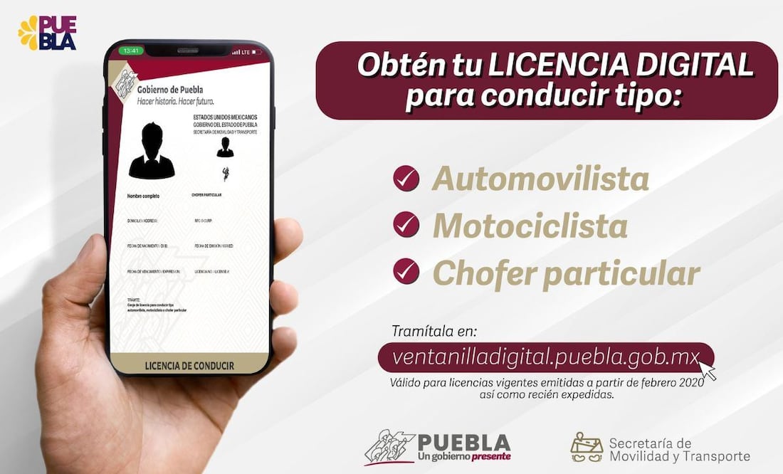 Obtener la licencia digital para conducir es un trámite sencillo / Foto: Secretaría de Movilidad y Transporte de Puebla