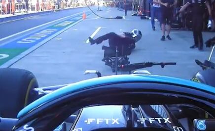 Lewis Hamilton "atropella" a uno de sus mecánicos