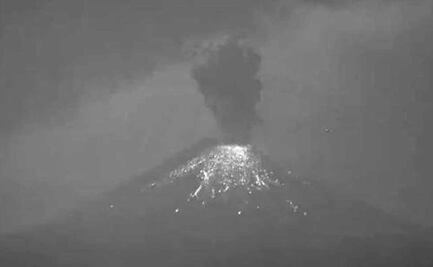 Nueva explosión del Volcán Popocatépetl, lanza material incandescente