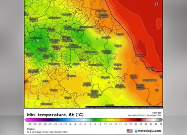 Pronóstico del clima en Puebla, 15 de junio 2021