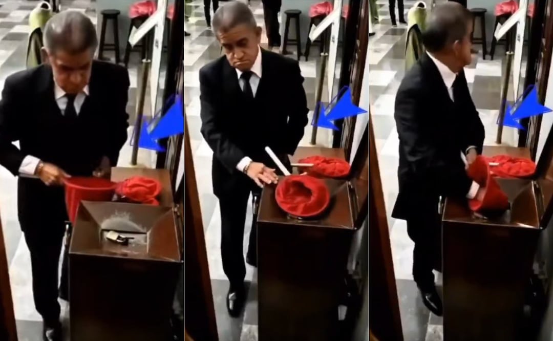 Video viral exhibe a presunto ministro robando limosnas | Foto: Captura de Video