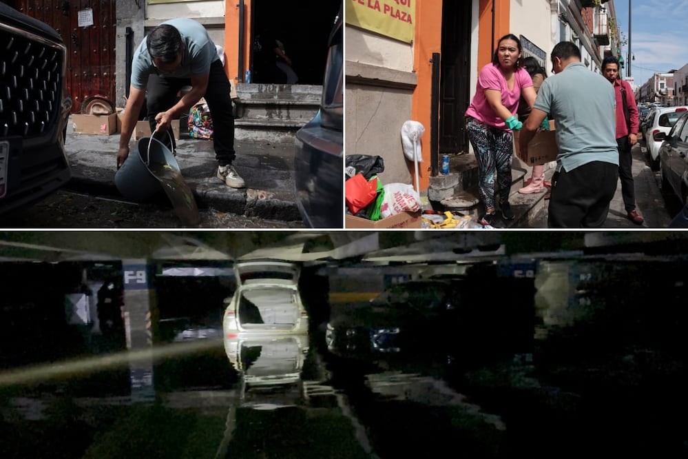 Las inundaciones en Paseo San Francisco dejaron vehículos atrapados y afectaron comercios del Centro Histórico de Puebla | Foto: EsImagen