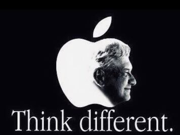 Que Steve Jobs los perdone. Morena publica logo de Apple con la imagen de AMLO