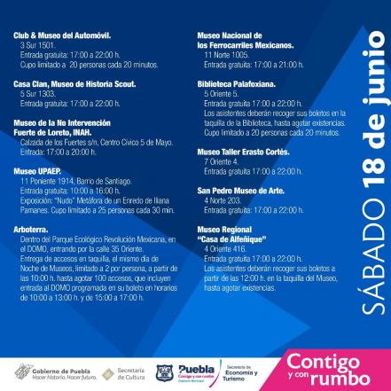 Noche de Museos en Puebla: participan 30 recintos este fin de semana