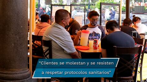 Restaurantes mantienen medidas de protección, pero los clientes se resisten a respetarlas