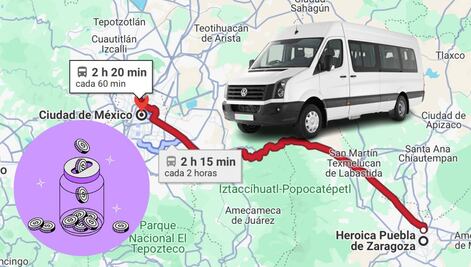 Este transporte te lleva de Puebla a Ciudad de México por menos de 150 pesos