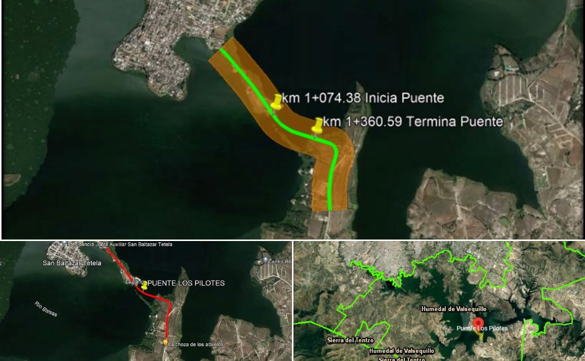 Cómo será el puente de Valsequillo donde estaba La Panga I Foto: Semarnat