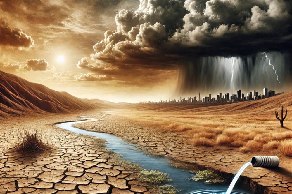 La IA pronostica un terrible escenario de la guerra por el agua | Foto: ChatGPT para El Universal Puebla