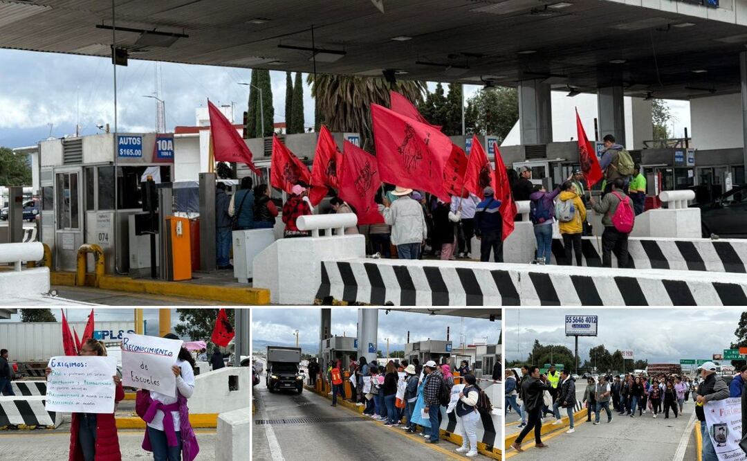 Maestros de la CNTE tomaron 2 horas la caseta de San Marcos en la autopista México-Puebla | Foto: RRSS