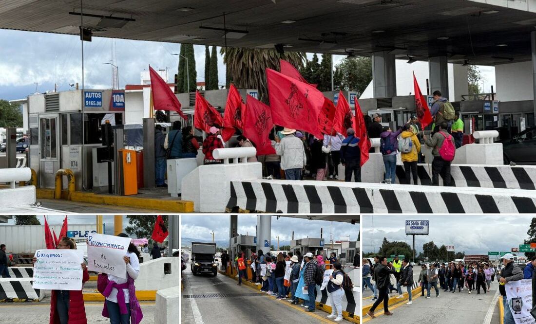 Maestros de la CNTE tomaron 2 horas la caseta de San Marcos en la autopista México-Puebla | Foto: RRSS