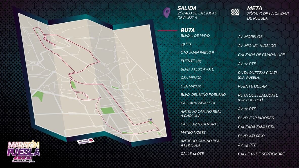 Maratón de Puebla 2021. Conoce la ruta por la que pasará la carrera