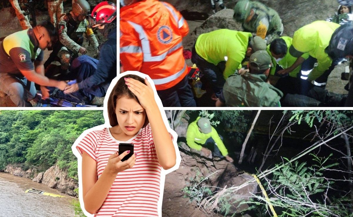Autobús de Línea Oro cae a río en la carretera Puebla-Tlapa, hay 7 personas fallecidas