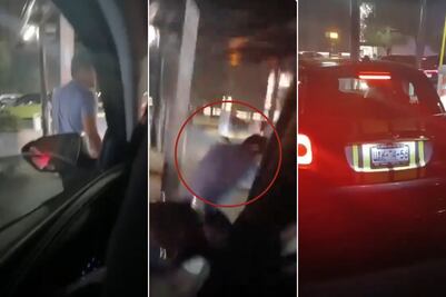 VIDEO Tras conflicto vial en Parque Puebla, automovilista golpea camioneta con bate y huye