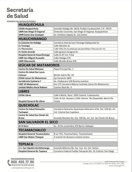 ¡Atención Puebla! Todo listo para vacunación masiva en los municipios