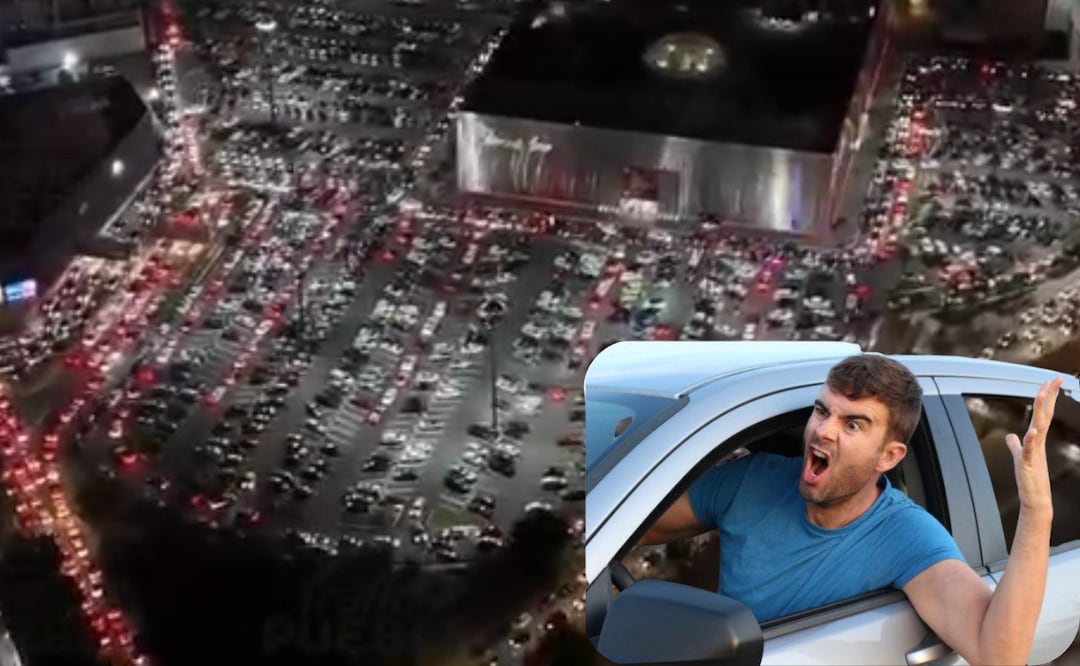 Reportaron caos vial en las calles que rodean al centro comercial Angelópolis | Foto: Especial