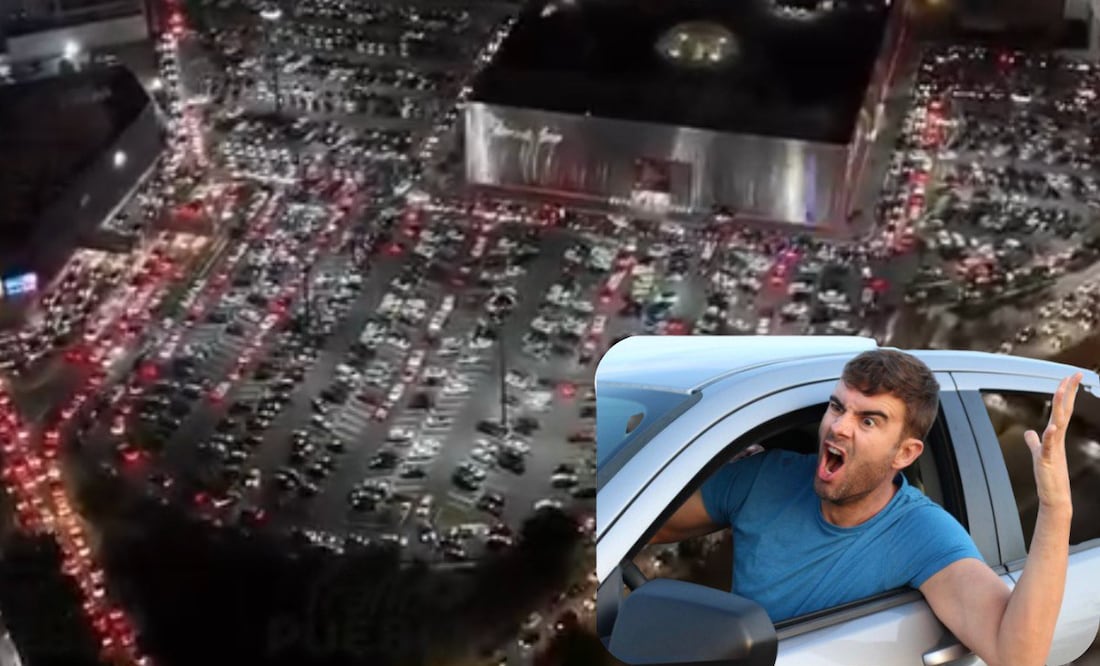 Reportaron caos vial en las calles que rodean al centro comercial Angelópolis | Foto: Especial