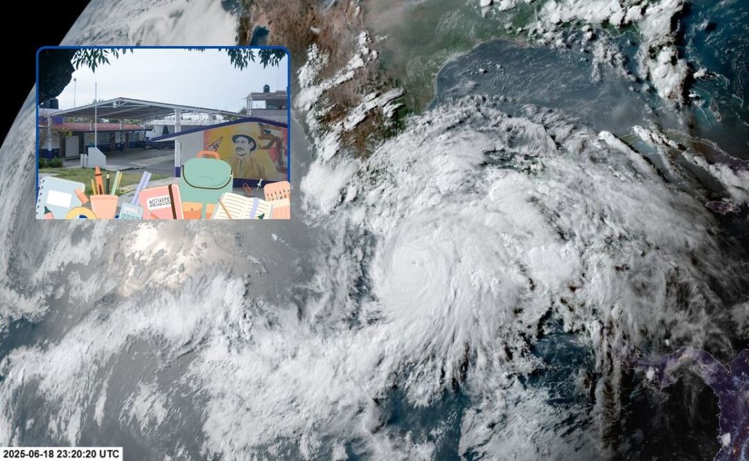 Este jueves se suspendieron clases en varios municipios de Puebla por el huracán Erick | Foto: EsImagen/Redes sociales / Canva