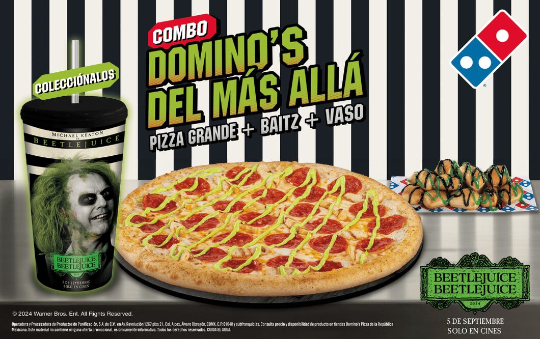 Entre las novedades, se incluye una pizza especial de pepperoni y pollo, con mozzarella y un aderezo ranch verde que captura la extravagante personalidad del personaje.

Foto: Producción El Universal Puebla