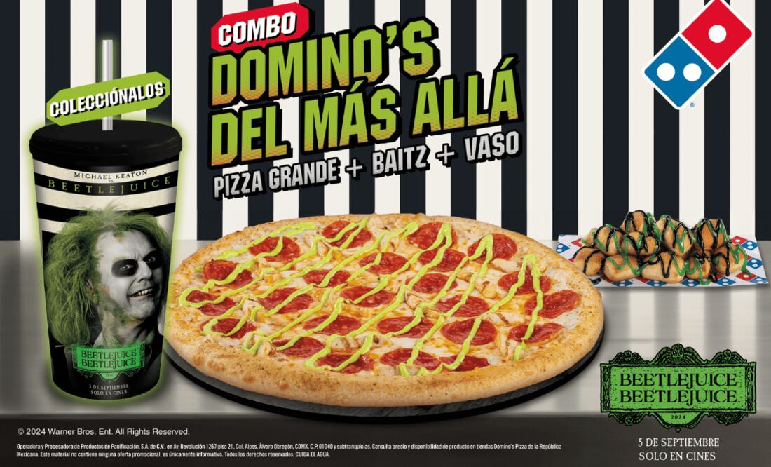 Entre las novedades, se incluye una pizza especial de pepperoni y pollo, con mozzarella y un aderezo ranch verde que captura la extravagante personalidad del personaje.
Foto: Producción El Universal Puebla