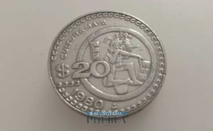 Esta moneda de 20 viejos pesos dedicada a la cultura maya se cotiza hasta en 11 mil 500 pesos