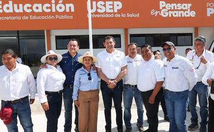 Armenta recorre el nuevo campus de la Universidad de la Salud en Tepexi