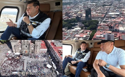 Armenta sobrevuela la ciudad de Puebla para supervisar obras y tareas de vigilancia en Semana Santa