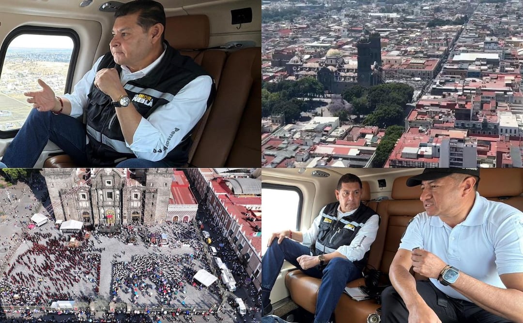Fotos: Especiales.       Alejandro Armenta supervisa obras y labores de vigilancia en la ciudad de Puebla
