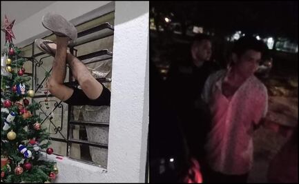 Ladrón se queda atorado en una ventana