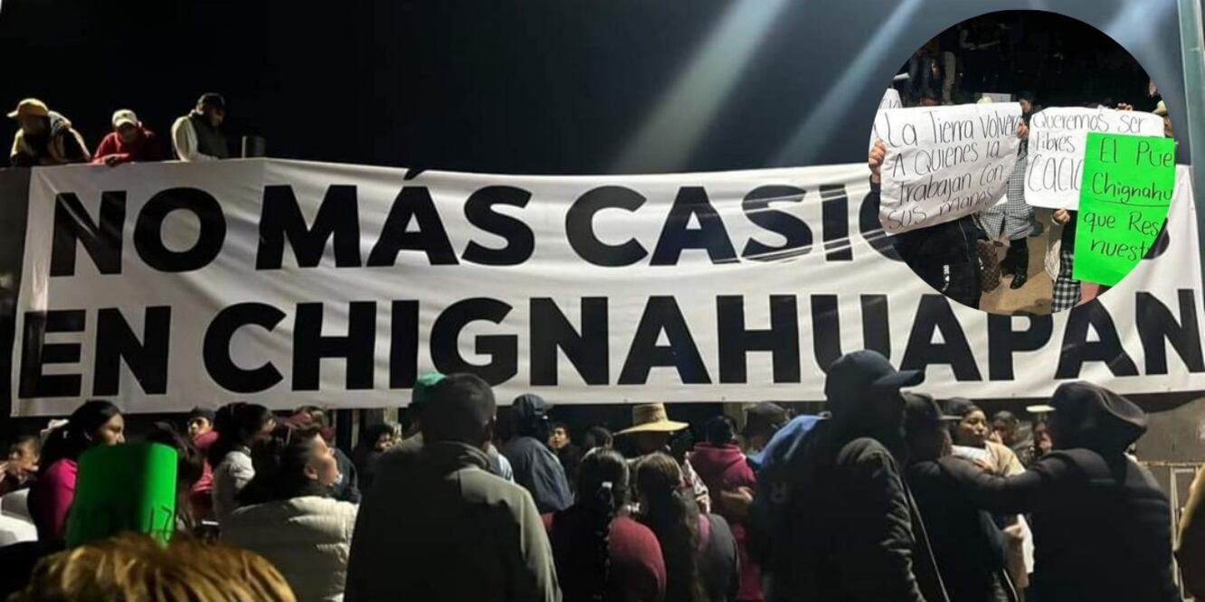 Manifestantes de Chignahuapan bloquearon el acceso al Festival de la Luz y la Vida / Foto: Redes Sociales